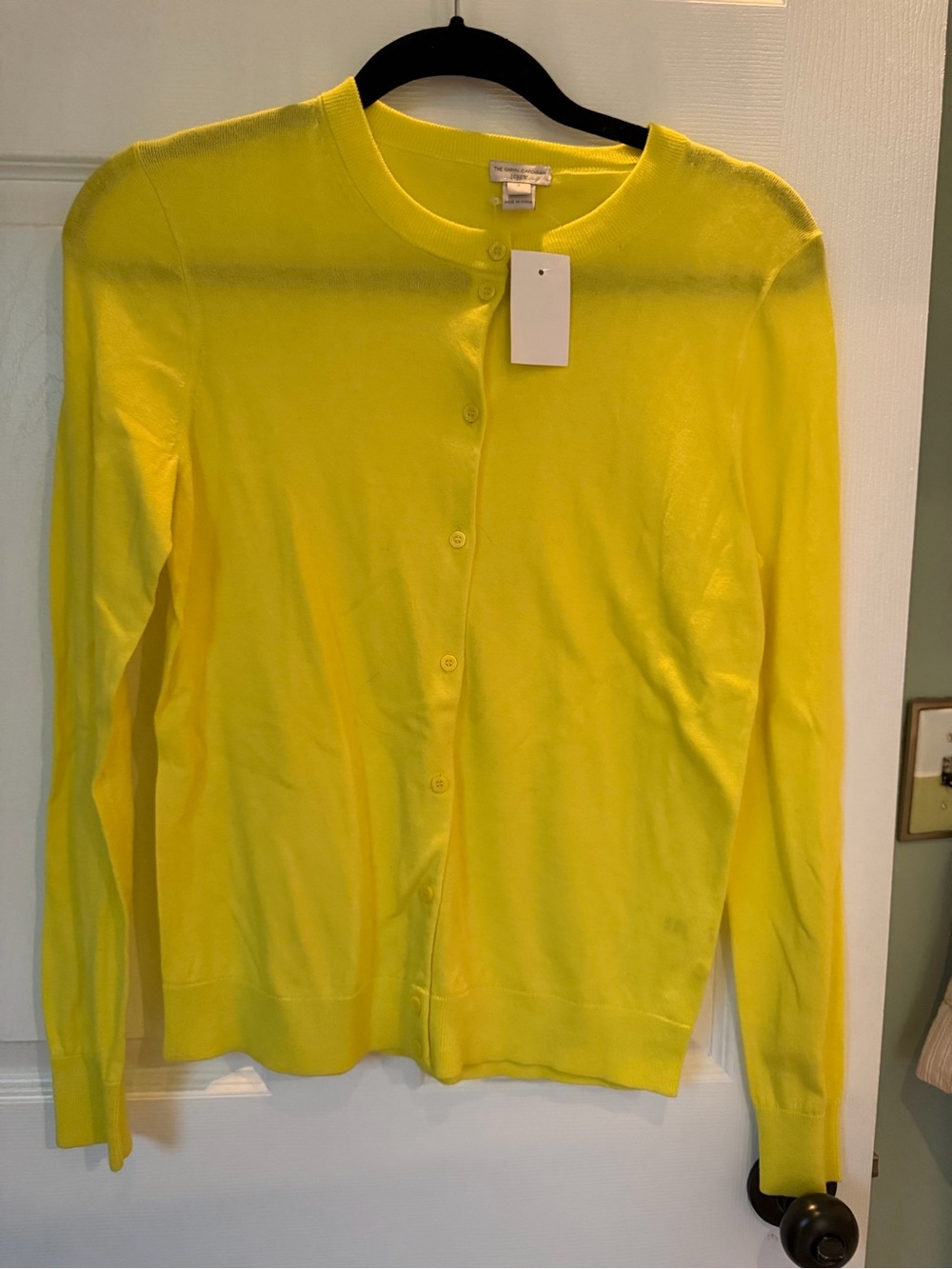 J. Crew Bright Yellow Crewneck Button Cardigan